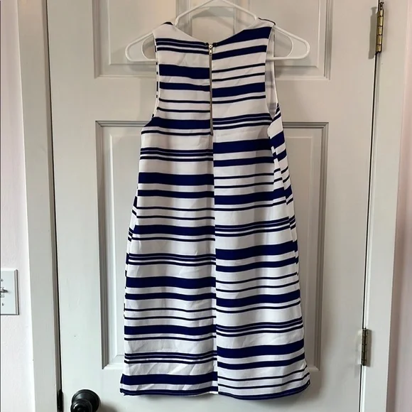 NWT Everly Francesca's Striped Navy Blue and White Sleeveless Dress - Size Small - Picture 11 of 12